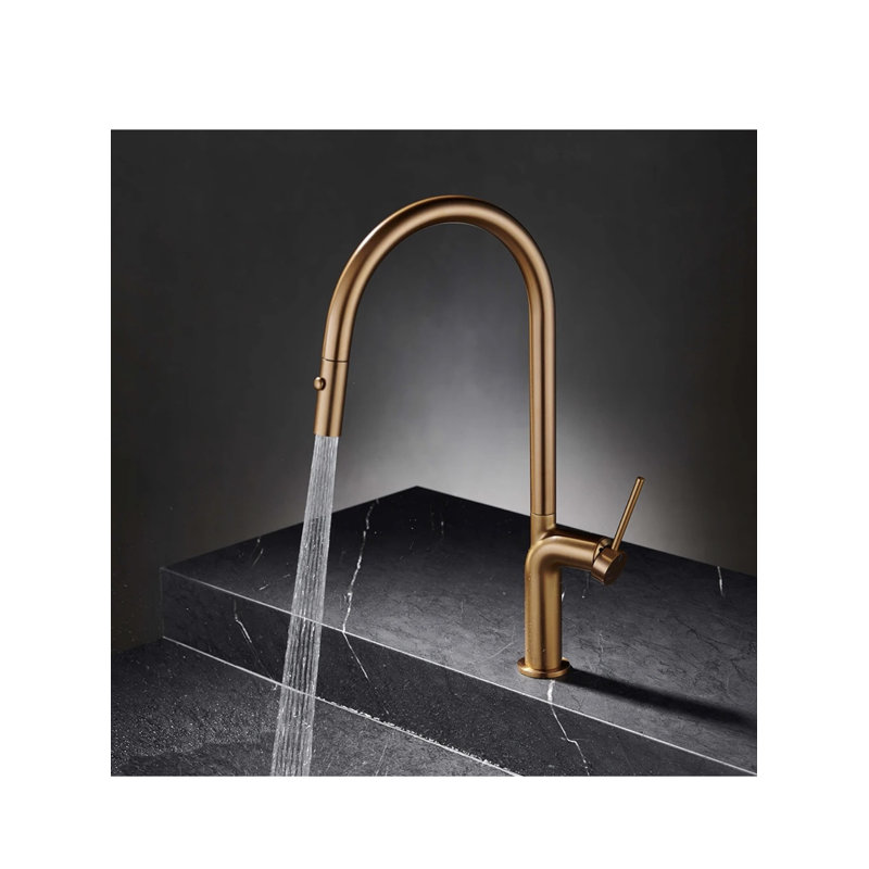 AvaMalis Pull Out Kitchen Faucet, Rose Gold