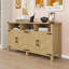 Buffet moderne avec prises électriques intégrées, rangement ouvert et tablettes réglables-1125146455