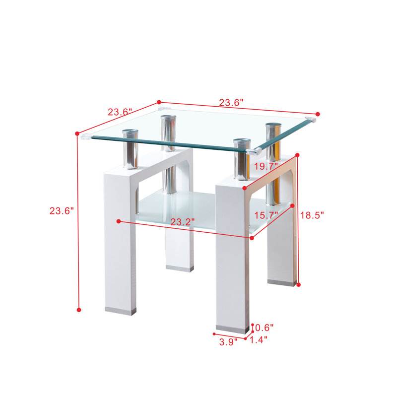 Table de bout avec rangement Midori, Blanc