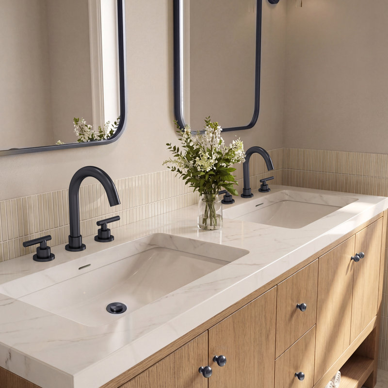Widespread Bathroom Faucet 3 Hole, 2-Handle Bathroom Sink Faucet, Gun Gray