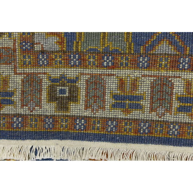 Tapis bleu / brun