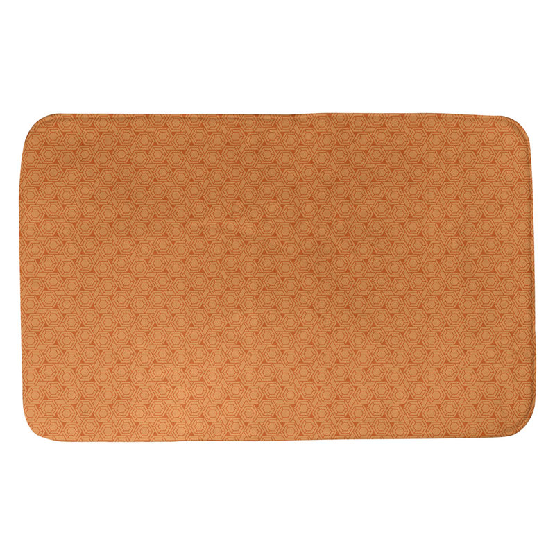 Tapis pour salle de bain en treillis katelyn elizabeth Avicia, l 21 po x L 34 po, Orange foncé