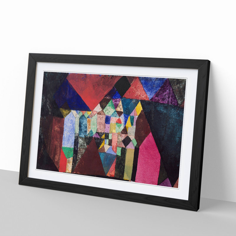 Municipal Jewel by Paul Klee - Picture Frame Painting, 27cm H x 36cm W x 2cm D, Black Framed