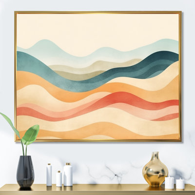 «Blue Beige Minimalims Fludity» sur impression sur toile