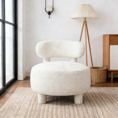 Chaise d'appoint avec dossier incurvé et pieds en bois massif
