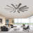 72 Inch Massive Windmill Ceiling Fan with Light, 12-Blade Industrial Fan, High CFM Powerful Airflow, Quiet DC Motor, Remote Control, 6-Speed Reversible, Dimmable 3CCT LED with Memory Function-839205001-839205000-839205003