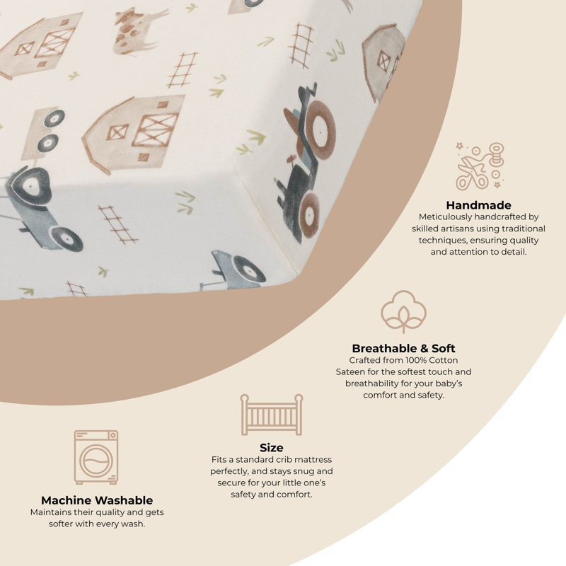 Tractor Crib Fitted Sheet