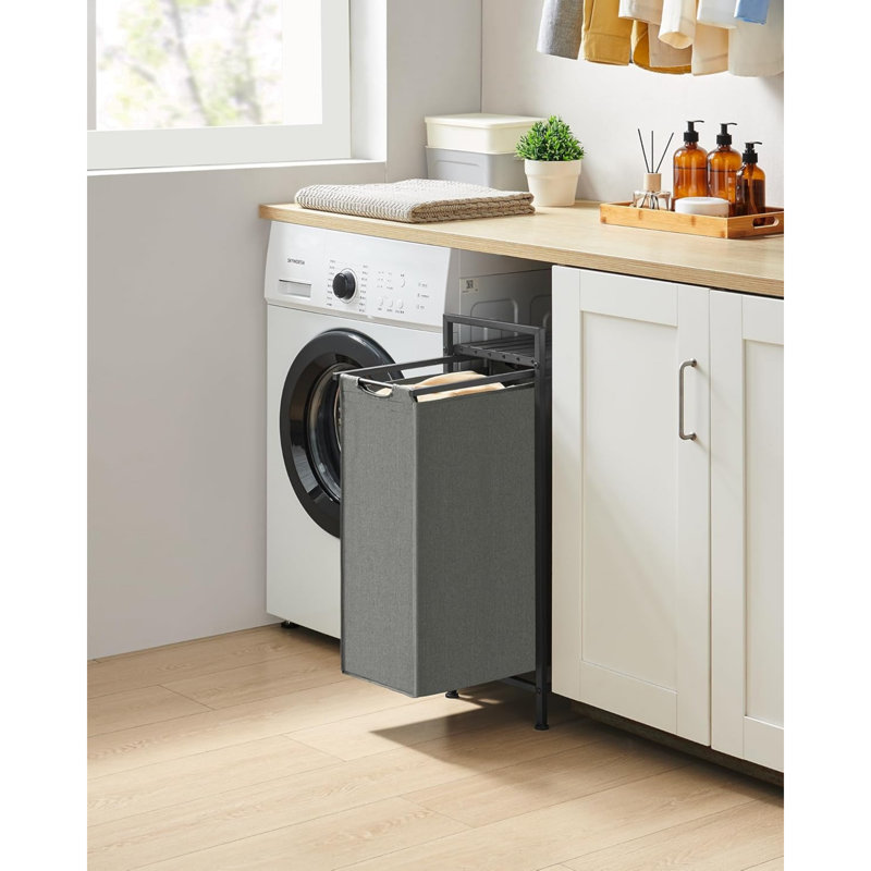 MDF, Steel, Oxford Fabric Laundry Cart, Grey