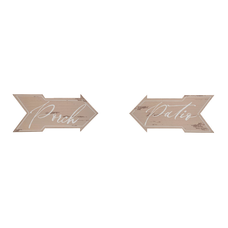  MDF Porch/Patio Sign Set of 2 Spring Home Decorations