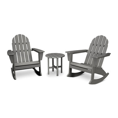 POLYWOOD Vineyard 3-Piece Adirondack Rocking Chair Set