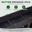47 Inch Elevated Raised Planter Box with Drainage Plug Rattan Style Outdoor Garden Bed