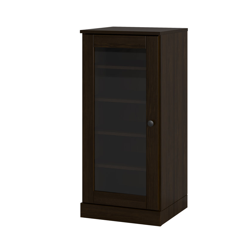 Armoire de rangement à chaussures 100% en bois massif à porte étroite en verre avec tablettes réglables, rangement empilable peu encombrant, l 16,5 po x H 35,75 po