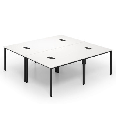 2 Pcs 95" X 48" Large Meeting Table Seats Up To 10 People 2 Cable Grommets For Office by 17 Stories