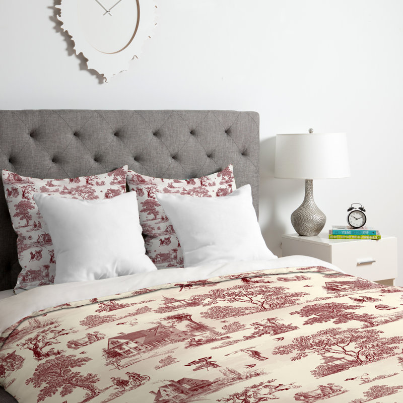Belle13 Polyester Toile Duvet Cover, Twin/Twin XL Duvet Cover + 1 Standard Sham