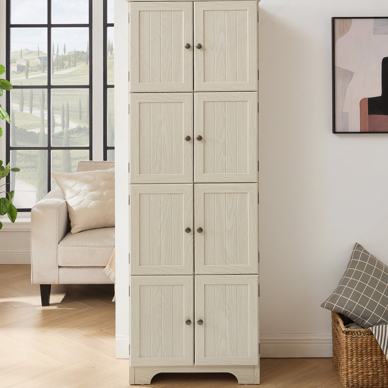Grande armoire de rangement avec 8 portes, Blanc