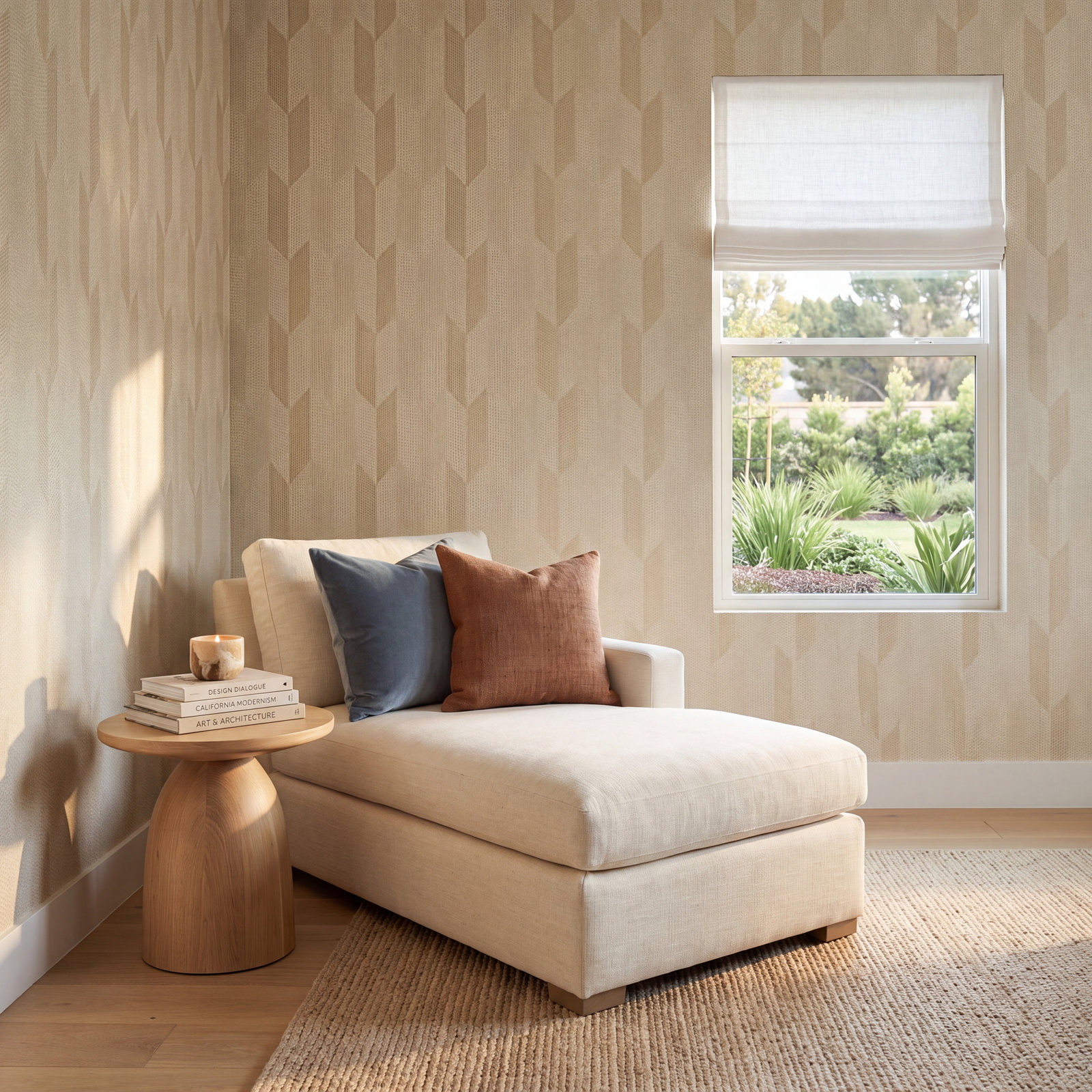 Boudin Modern Geometric Wallpaper, Beige