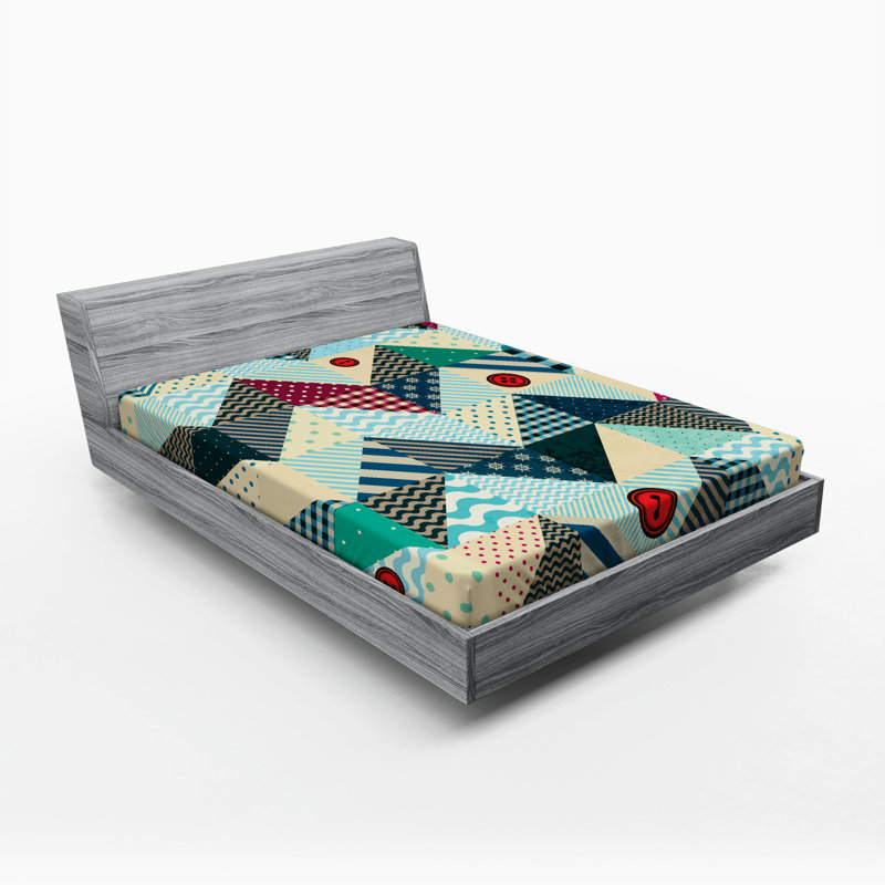 Microfiber Patchwork Fitted Sheet, Full Fitted Sheet