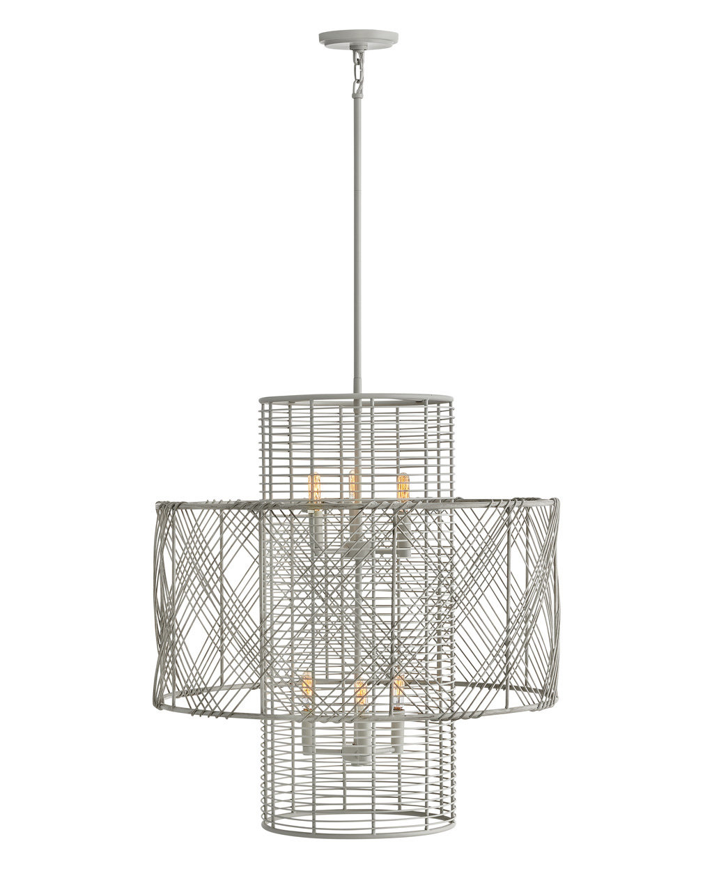 Brooke 6 - Light Metal Tiered Chandelier, Polished Chrome