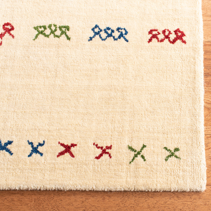 Tapis crème en laine Santiago Southwestern, Rectangulaire 3 pi x 5 pi