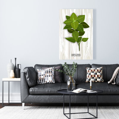 Toile grise gastronomique | Origan sur bois, décoration intérieure