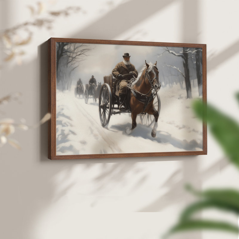 «Chirstmas Art», reproduction encadrée, Noyer, H 16 po x l 20 po