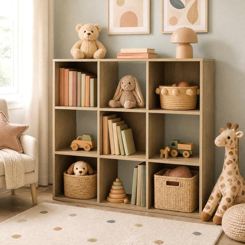 Organisateur de rangement de jouets pour enfants 9 cubes