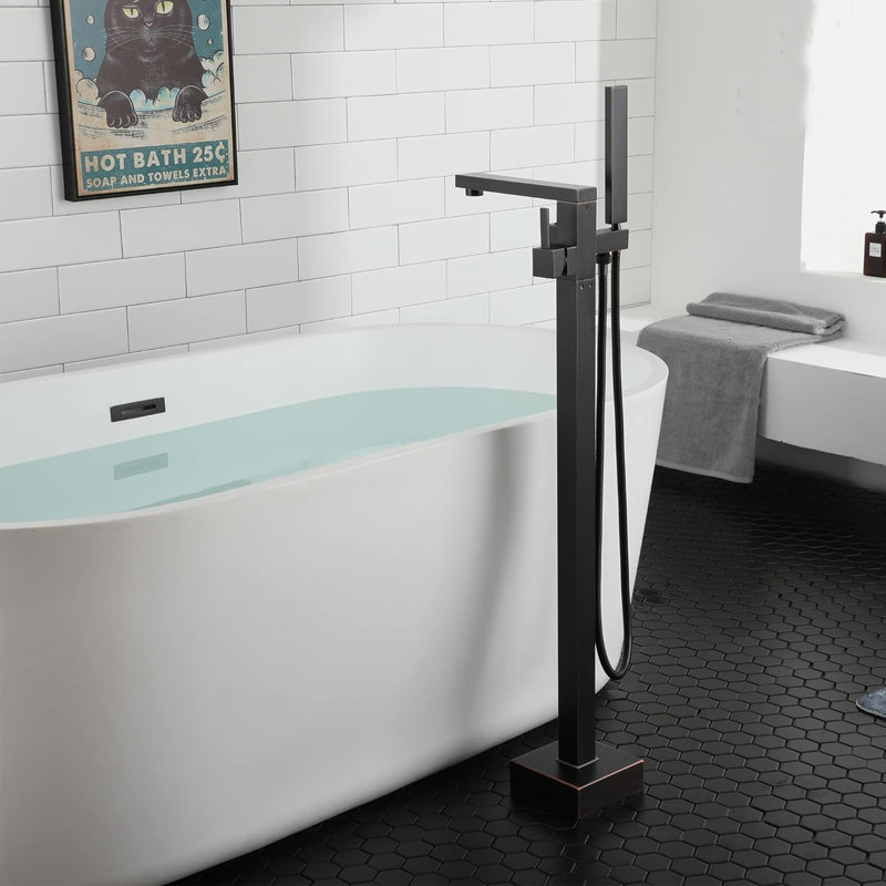 Single Handle Floor Mounted Tub Faucet, 91 cm H x 61 cm W