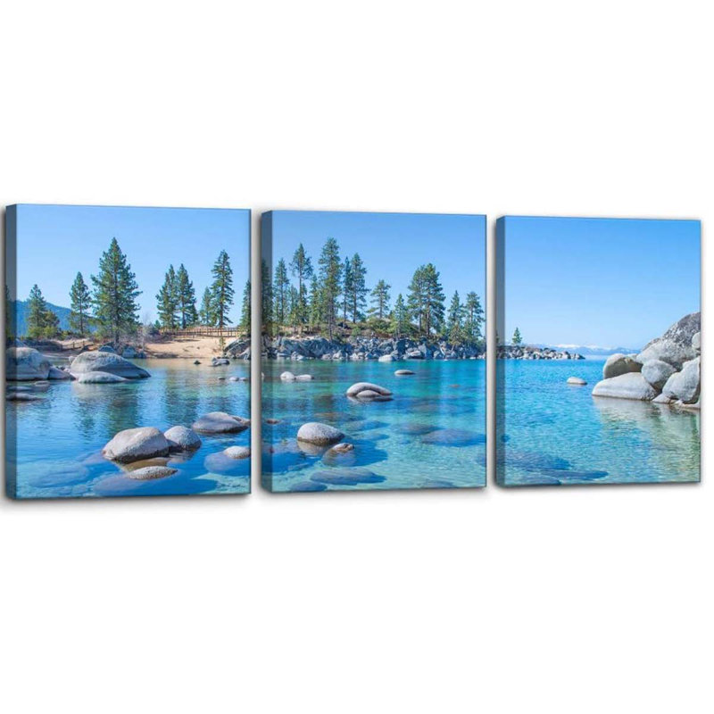 3 Piece Wrapped Canvas Print, 40 cm H x 90 cm W