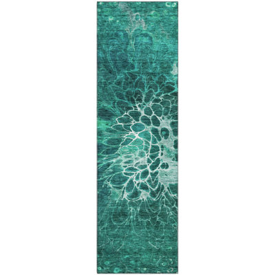 Tapis sarcelle Fehr Premium lavable à la machine
