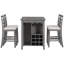 Table de salle à manger rustique gris et chaise avec sièges rembourrés, meubles de rangement pour le vin - 5 pour la maison-1206275276-1206275279-1206275278