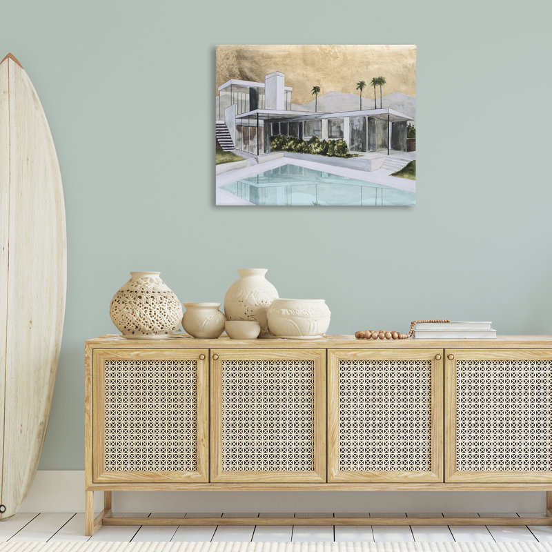 Chic toile de piscine tropicale chic, design par Michael Willett, H 30 po x l 40 po