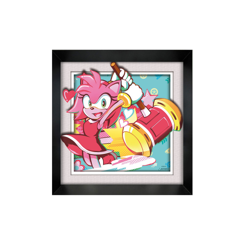 Sonic Racing: Cross World - Amy 12 x 12, reproduction de faux tapis encadré (sous plexi)