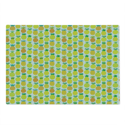 Ambesonne Pineapple Cutting Board Large Size Hawaiian Fruits Tropical Multicolor