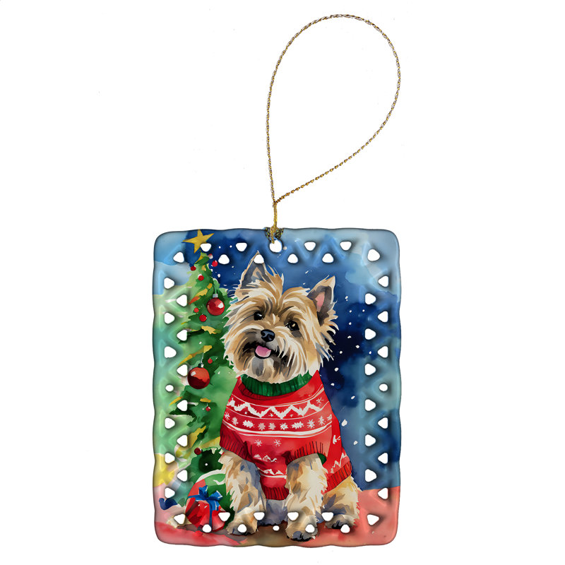 Ornement de Noël en porcelaine Cairn Terrier, Cairn Terrier 3403