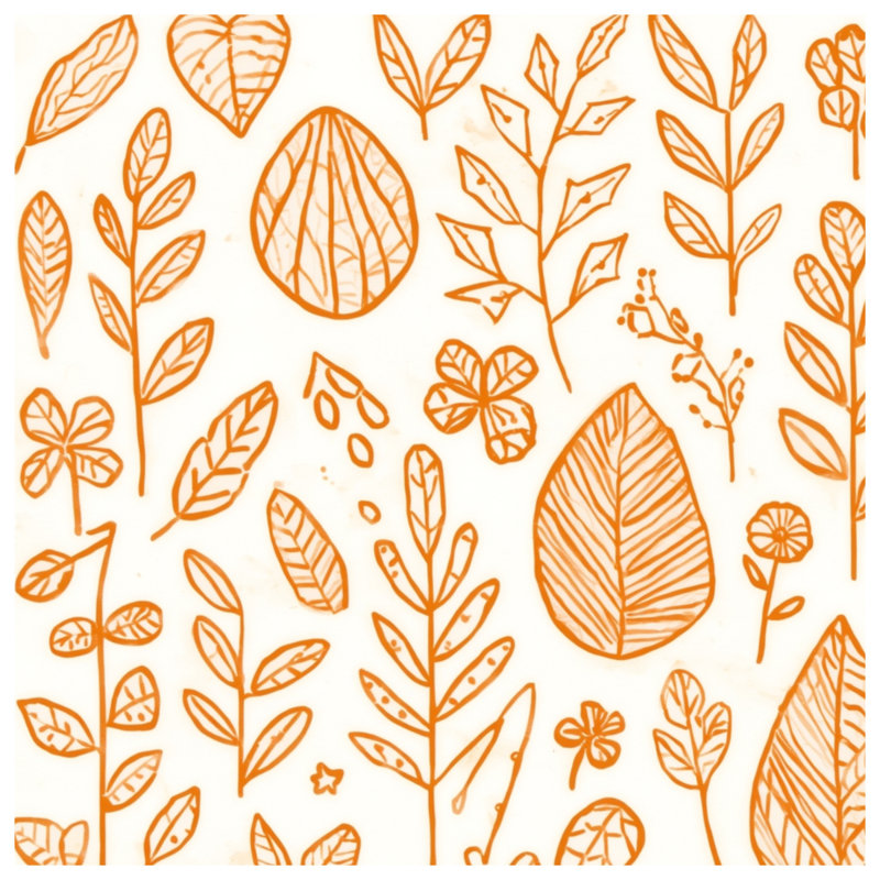 Couvertures à feuilles orange, L 60 po x H 80 po