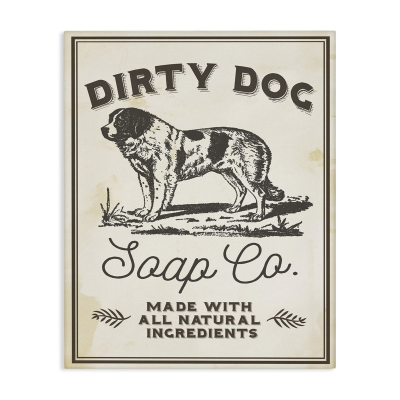 Art mural sur toile tendue, "Dirty Dog Soap Co" par Daphne Polselli, H 20 po x l 16 po