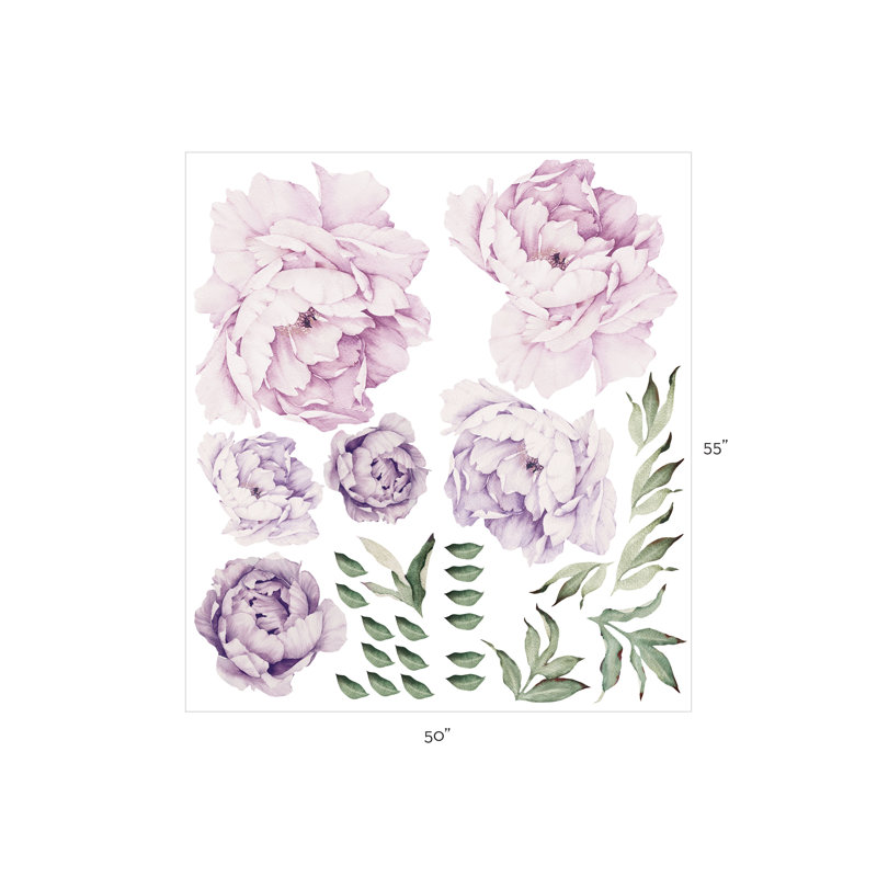 Plants & Flowers Non-Wall Damaging Accent, Mixed Lavender Purple