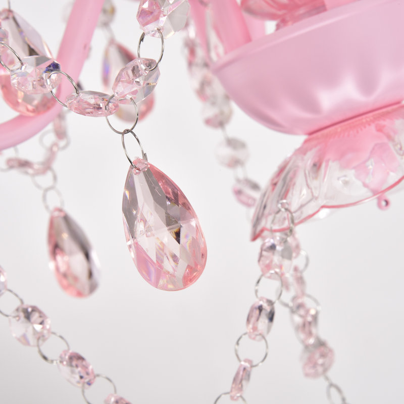 Jenifry 4 - Light Dimmable Empire Chandelier, Pink, Pink