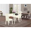 Ensemble de table de salle à manger 5 pièces comprenant une table de cuisine rectangulaire avec Dropleaf et 4 chaises en lin, blanc lin-106903016-106903017-109972846