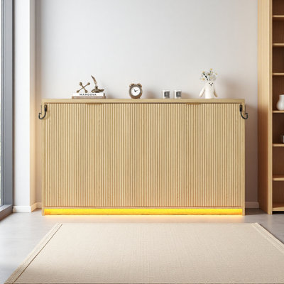 Lit escamotable simple de taille XL avec lumière DEL, peut être plié dans une armoire