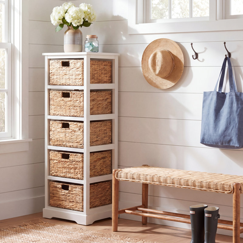 Table d'appoint en bois massif Painswick, Blanc rétro