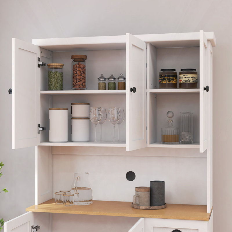 71" Kitchen Pantry Storage Cabinet, White