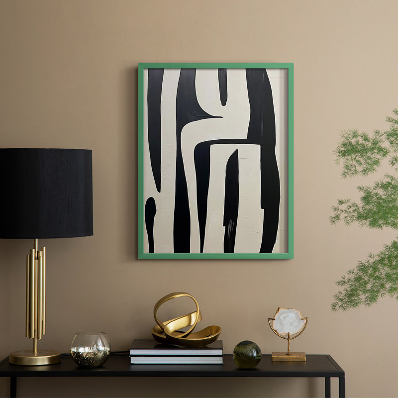 Série ABSTRACT DCXLV, reproduction encadrée - bois massif, Vert, H 15 po x l 12 po
