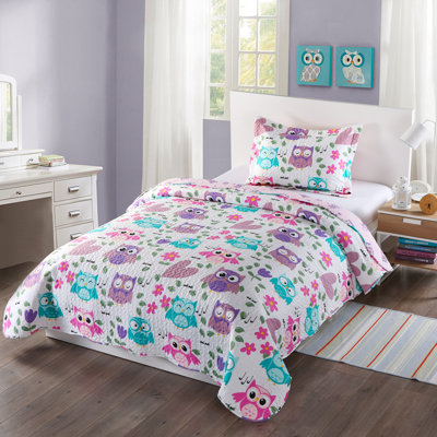 Ensemble de courtepointe réversible p-purple hoot