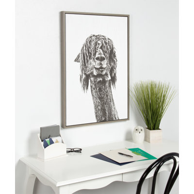 Brown Alpaca by Simon Te of Tai Prints Framed Canvas Wall Art Print