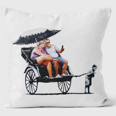 Rickshaw Banksy Inspired Graffiti Cushion