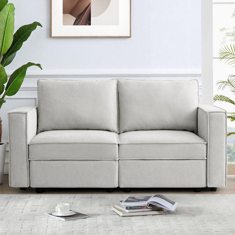 Canapé modulaire avec rangement pour siège, Gris