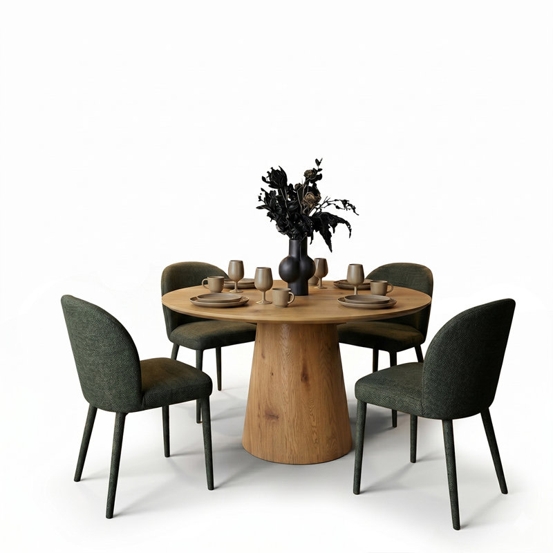Ensemble de table de salle à manger extensible moderne de 47 à 83 po avec chaises rembourrées pour 4 à 8 personnes, Vert
