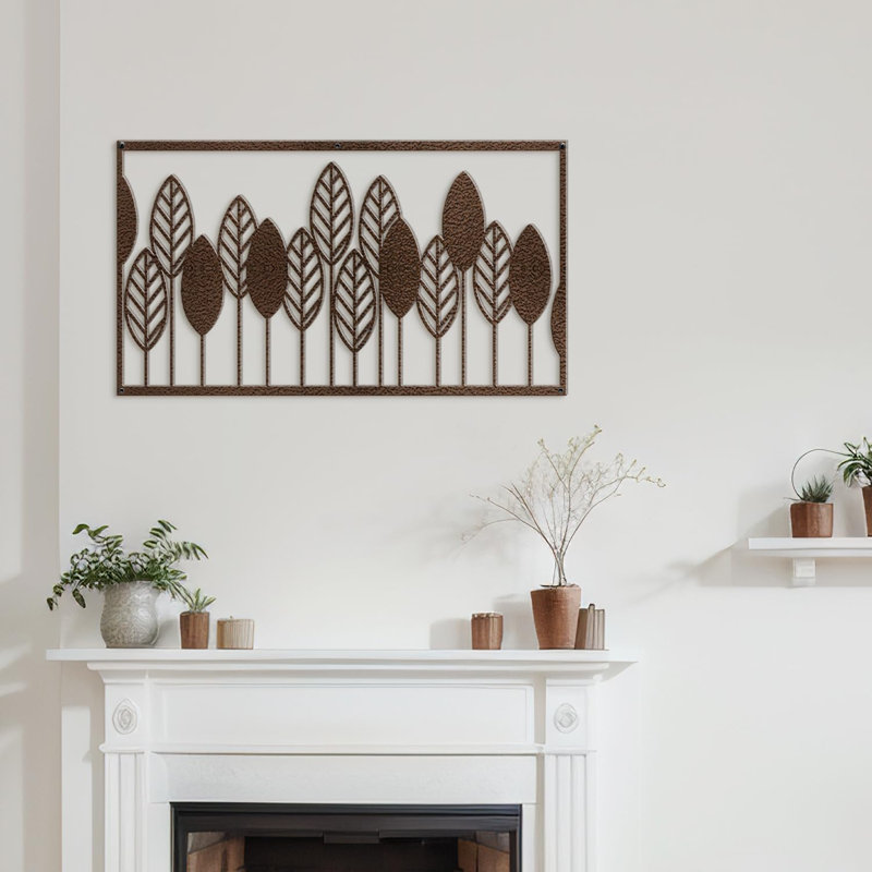 Décoration murale en métal, Bronze, H 18 po x l 36 po x P 0,05 po
