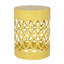 Tables de bout d'extérieur modernes en métal jaune, motif en fer, thermolaqué, sans assemblage, l 14,11 po x P 14,11 po, H 17,84 po x l 12,00 po x P 12,00 po, H / S, 2 tables jaunes, aspect minimaliste, robustesse-1700833335